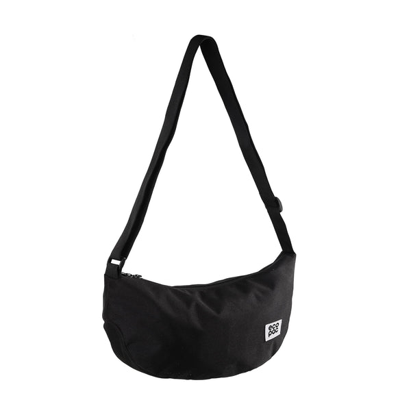 Eco Chic Eco Chic Recycled Canvas Crescent Bag - Black