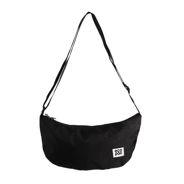 eco chic Eco Chic Recycled Canvas Crescent Bag - Black