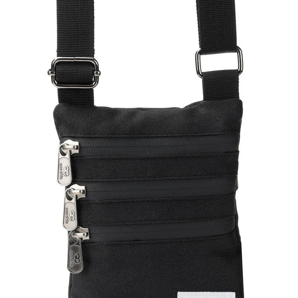 Eco Chic Eco Chic Recycled Canvas Crossbody Phone Bag - Black