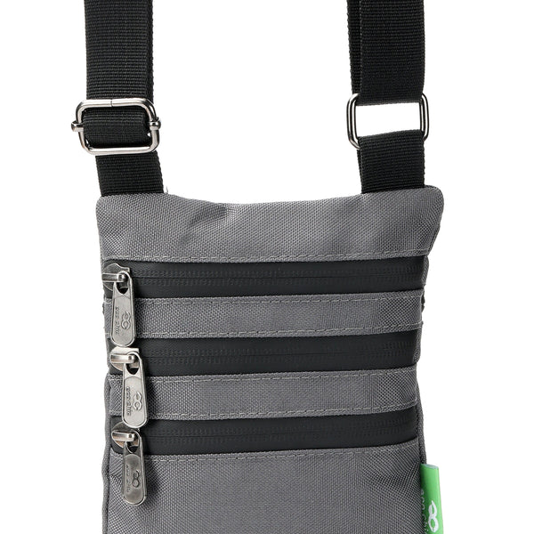 Eco Chic Eco Chic Recycled Canvas Crossbody Phone Bag - Carbon