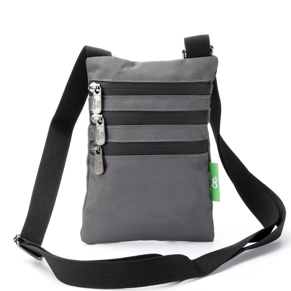 eco chic Eco Chic Recycled Canvas Crossbody Phone Bag - Carbon