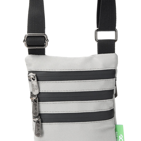 Eco Chic Eco Chic Recycled Canvas Crossbody Phone Bag - Concrete
