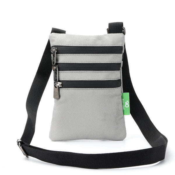 eco chic Eco Chic Recycled Canvas Crossbody Phone Bag - Concrete