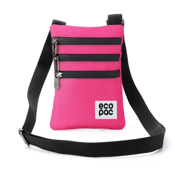 eco chic Eco Chic Recycled Canvas Crossbody Phone Bag - Fuchsia
