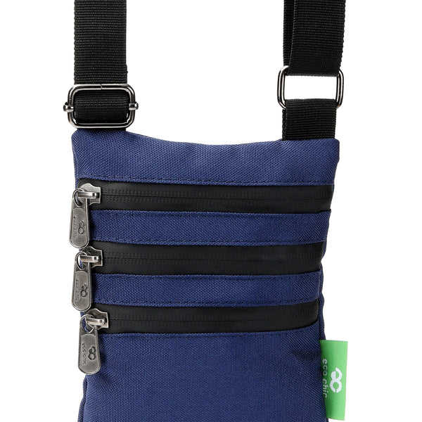 Eco Chic Eco Chic Recycled Canvas Crossbody Phone Bag - Navy