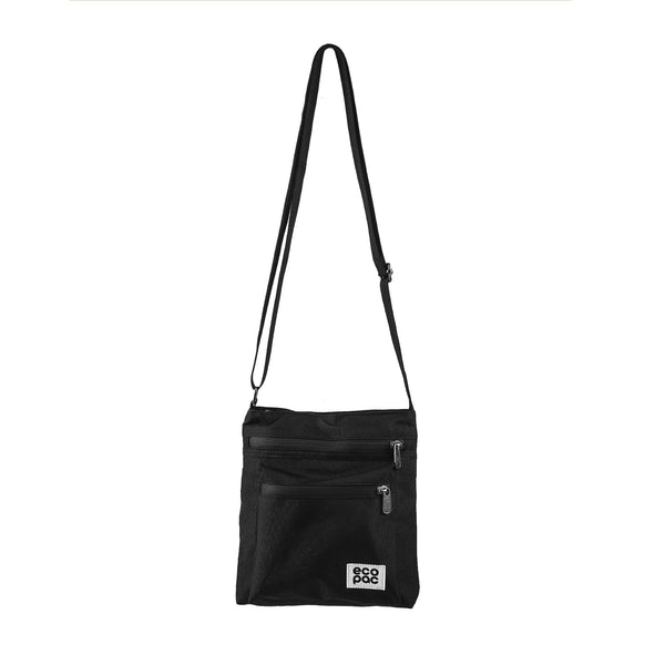 Eco Chic Eco Chic Recycled Canvas Messenger Bag - Black