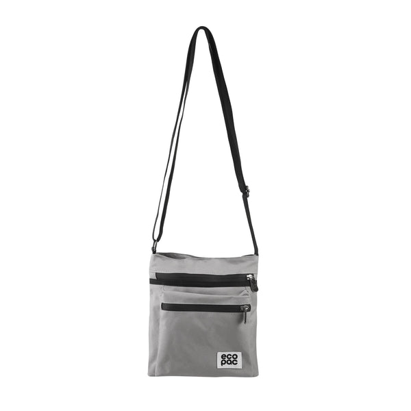 Eco Chic Eco Chic Recycled Canvas Messenger Bag - Concrete