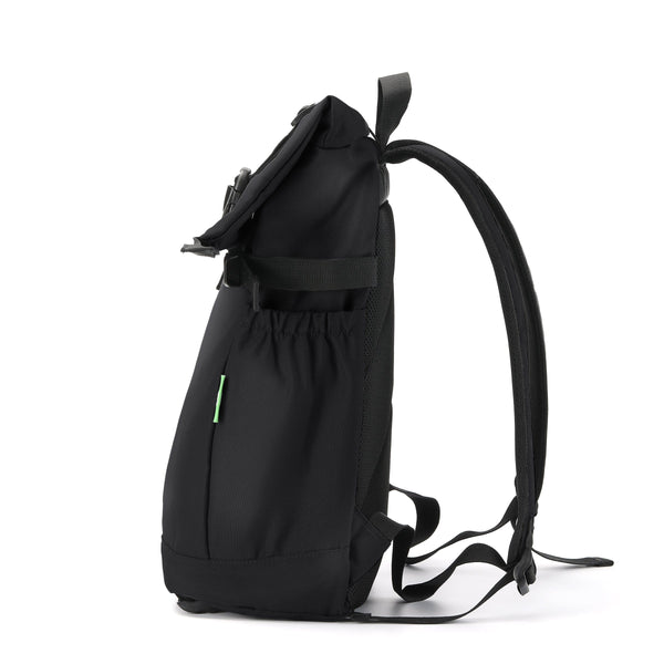 Eco Chic Eco Chic Recycled Canvas Rollup Backpack - Black