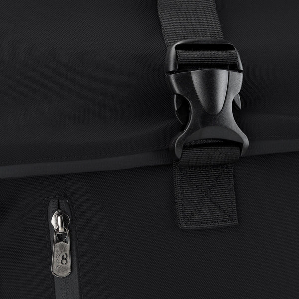 Eco Chic Eco Chic Recycled Canvas Rollup Backpack - Black