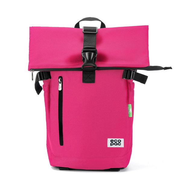eco chic Eco Chic Recycled Canvas Rollup Backpack - Fuchsia