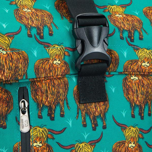 Eco Chic Eco Chic Recycled Canvas Rollup Backpack - Highland Cow