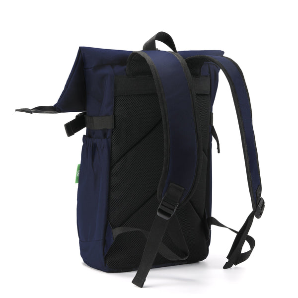 Eco Chic Eco Chic Recycled Canvas Rollup Backpack - Navy