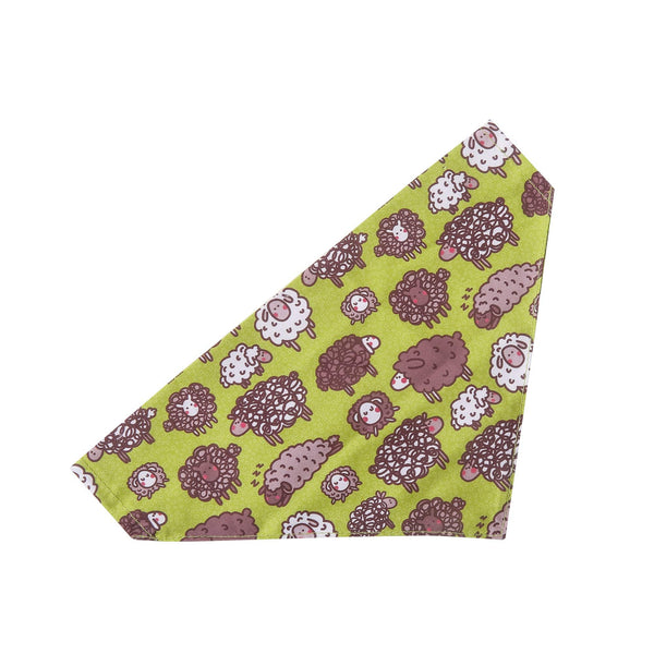 eco chic Eco Chic Recycled Dog Bandana - Cute Sheep Green