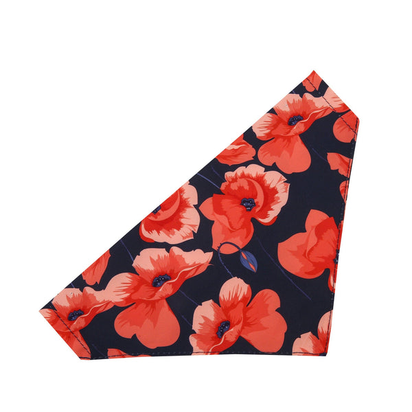 eco chic Eco Chic Recycled Dog Bandana - Poppies Navy