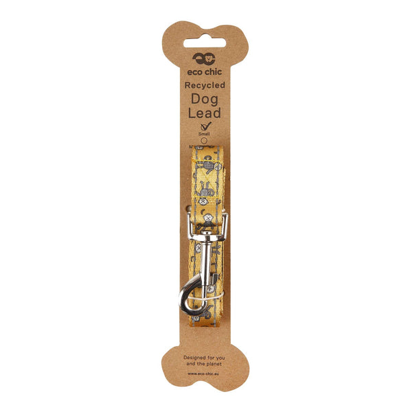 Eco Chic Eco Chic Recycled Dog Lead - Monkeys Mustard