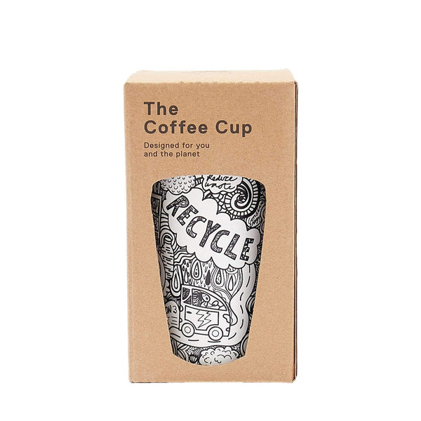 Eco Chic Eco Chic Thermal Coffee Cup Save The Planet (Black And White)