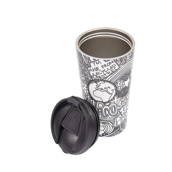 Eco Chic Eco Chic Thermal Coffee Cup Save The Planet (Black And White)