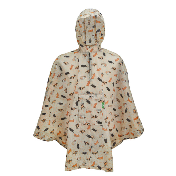 eco chic Eco Chic Waterproof Foldable Adult Poncho Beloved Cats