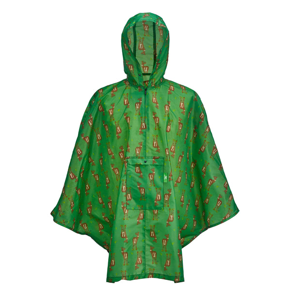 eco chic Eco Chic Waterproof Foldable Adult Poncho Deer