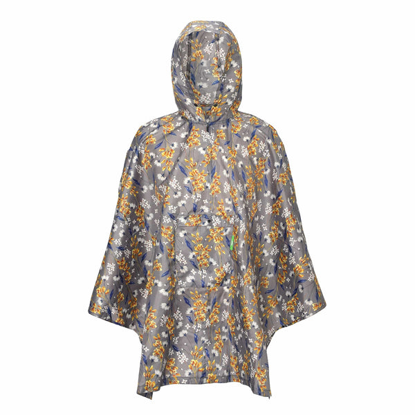 eco chic Eco Chic Waterproof Foldable Adult Poncho Flowers