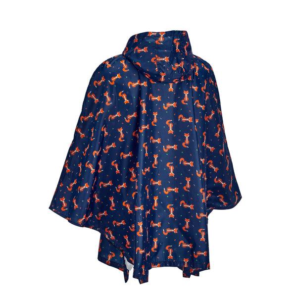 Eco Chic Eco Chic Waterproof Foldable Adult Poncho Foxes