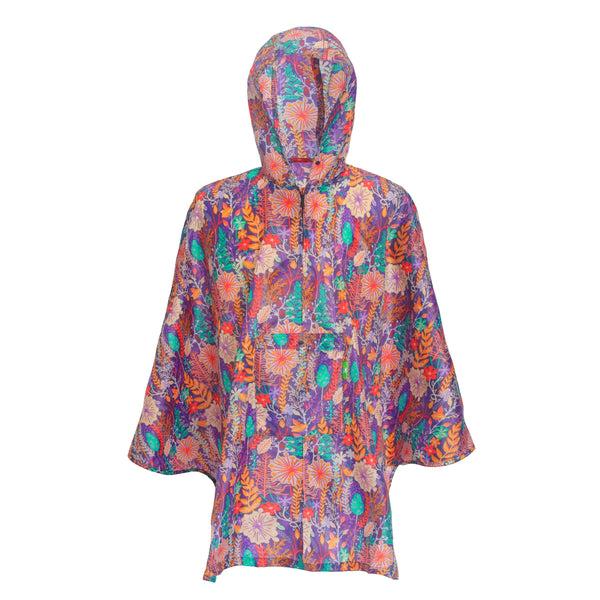 eco chic Eco Chic Waterproof Foldable Adult Poncho Lush Floral