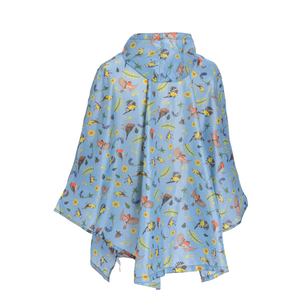 Eco Chic Eco Chic Waterproof Foldable Adult Poncho RSPB Birds