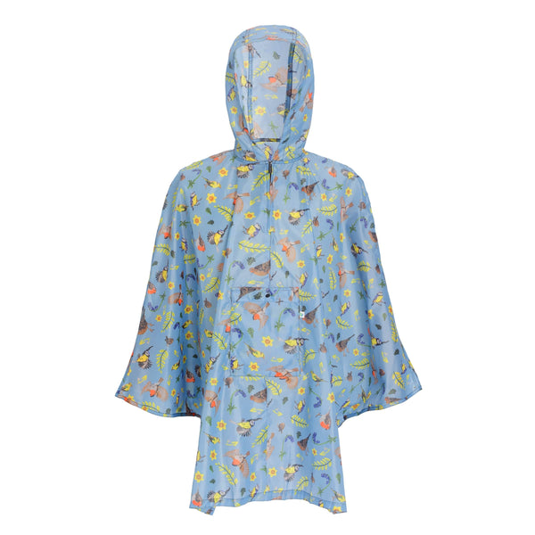 eco chic Eco Chic Waterproof Foldable Adult Poncho RSPB Birds