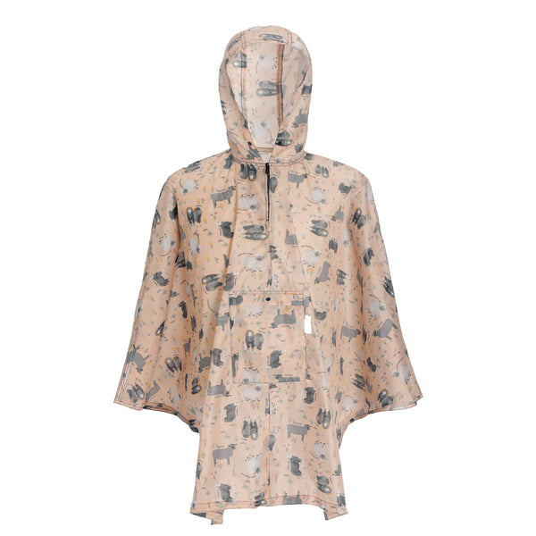 eco chic Eco Chic Waterproof Foldable Adult Poncho Sheep Realism