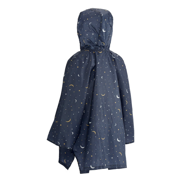 Eco Chic Eco Chic Waterproof Foldable Adult Poncho Stars And Moons