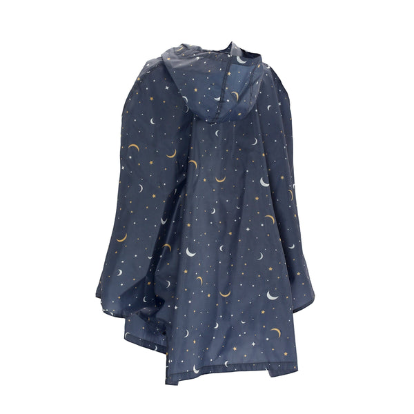 Eco Chic Eco Chic Waterproof Foldable Adult Poncho Stars And Moons