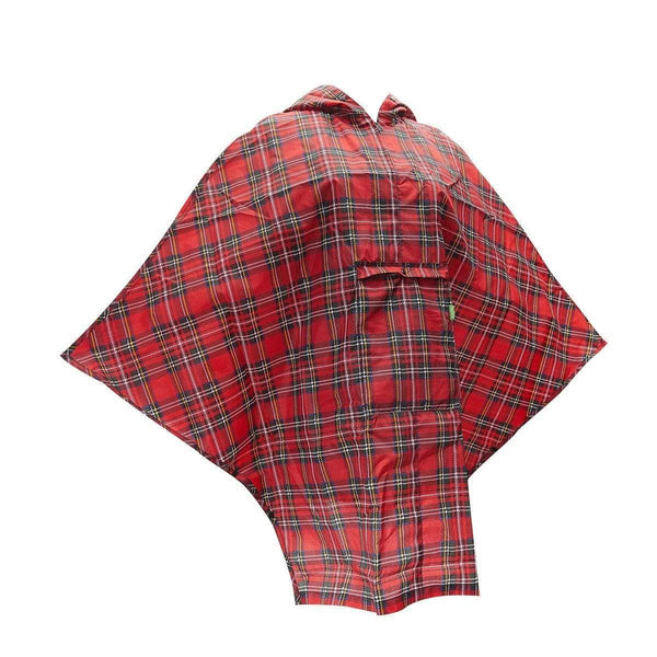 Eco Chic Eco Chic Waterproof Foldable Adult Poncho Tartan