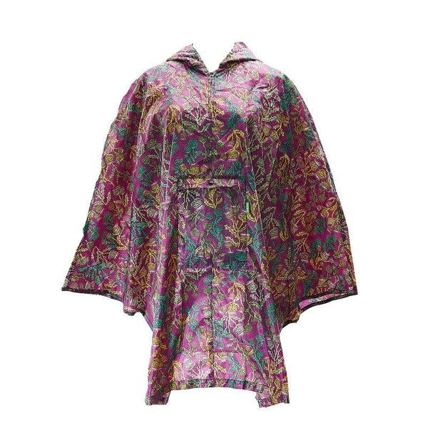 Eco Chic Eco Chic Waterproof Foldable Adult Poncho Thistle