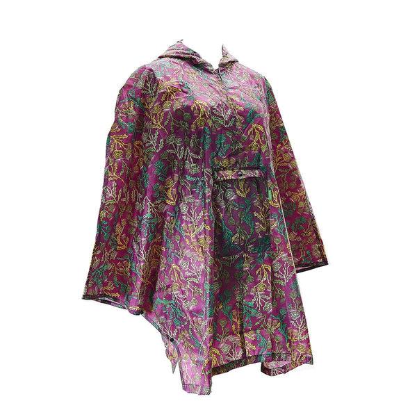 Eco Chic Eco Chic Waterproof Foldable Adult Poncho Thistle