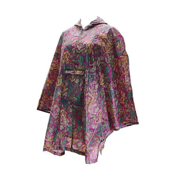 Eco Chic Eco Chic Waterproof Foldable Adult Poncho Thistle
