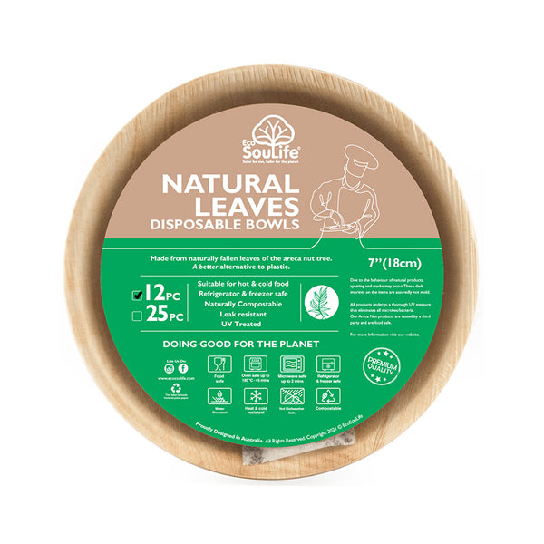 ecosoulife Areca Nut Leaf Bowl 12PC