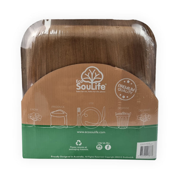Ecosoulife Areca Nut Leaf Large Square Plate 40PC