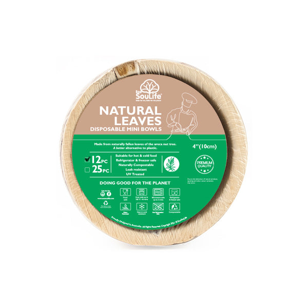 ecosoulife Areca Nut Leaf Mini Bowls 12PC