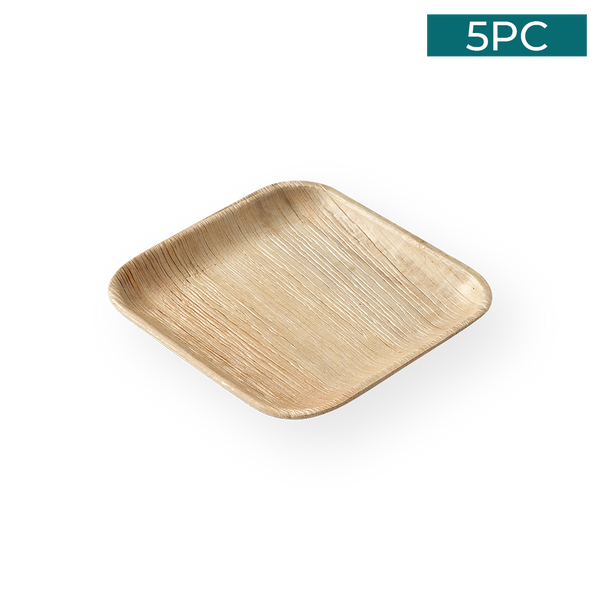 Ecosoulife Areca Nut Leaf Small Square Plate 5PC