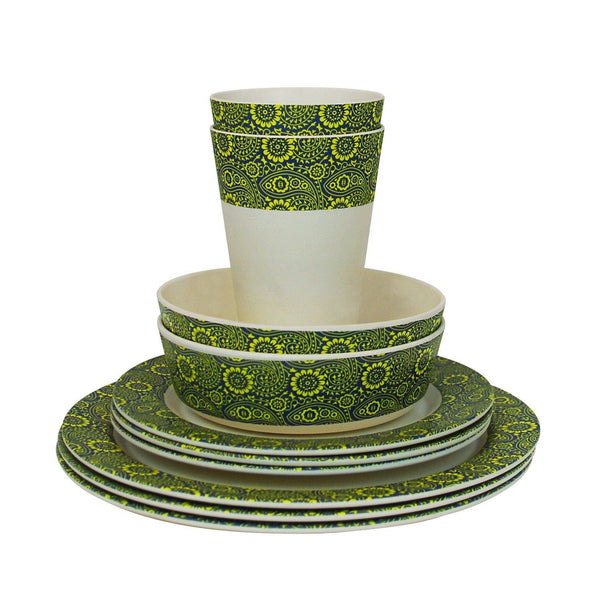 Ecosoulife Bamboo Dinner Plate Printed Paisley