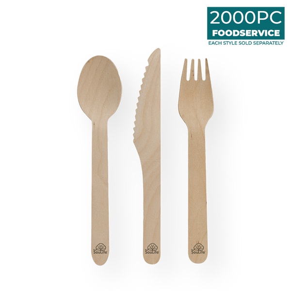 Ecosoulife Wooden Cutlery 2000PC