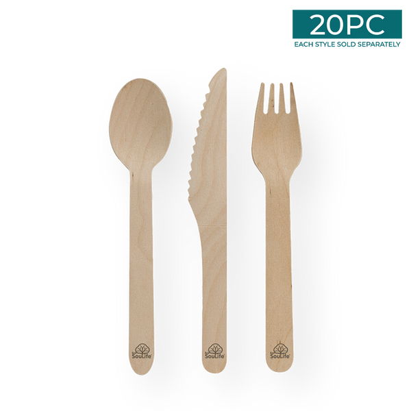 Ecosoulife Wooden Cutlery 20PC