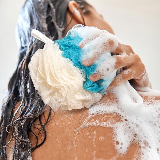 Ecotools EcoNet 2-in-1 EcoPouf® Blue/Cream