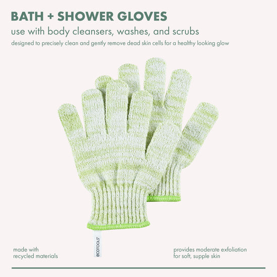 Ecotools Exfoliating Bath & Shower Gloves Green