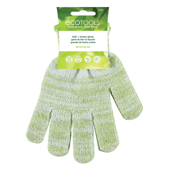 Ecotools Exfoliating Bath & Shower Gloves Green