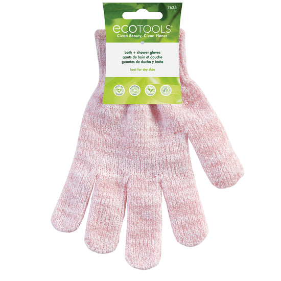 Ecotools Exfoliating Bath & Shower Gloves Pink