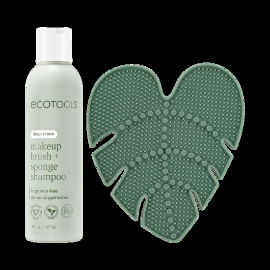 ecotools Makeup Brush Cleansing Pad + Deep Clean Shampoo Bundle