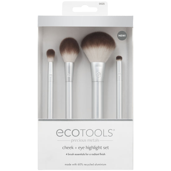 Ecotools Precious Metals Cheek + Eye Highlight Makeup Brush Set