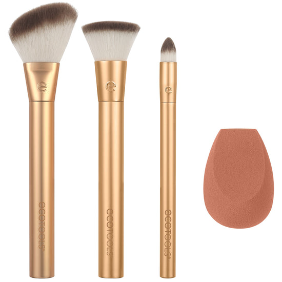 ecotools Precious Metals Face Blend + Sculpt Makeup Brush Set