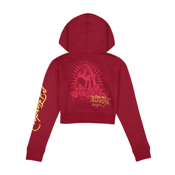 Ed Hardy Amor Butterfly Cropped Hoodie
